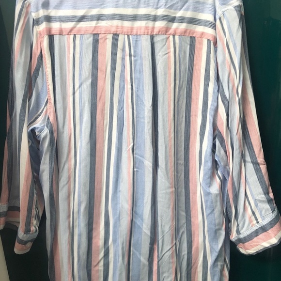 JONES NEW YORK STRIPED WRAP BLOUSE - Picture 4 of 7